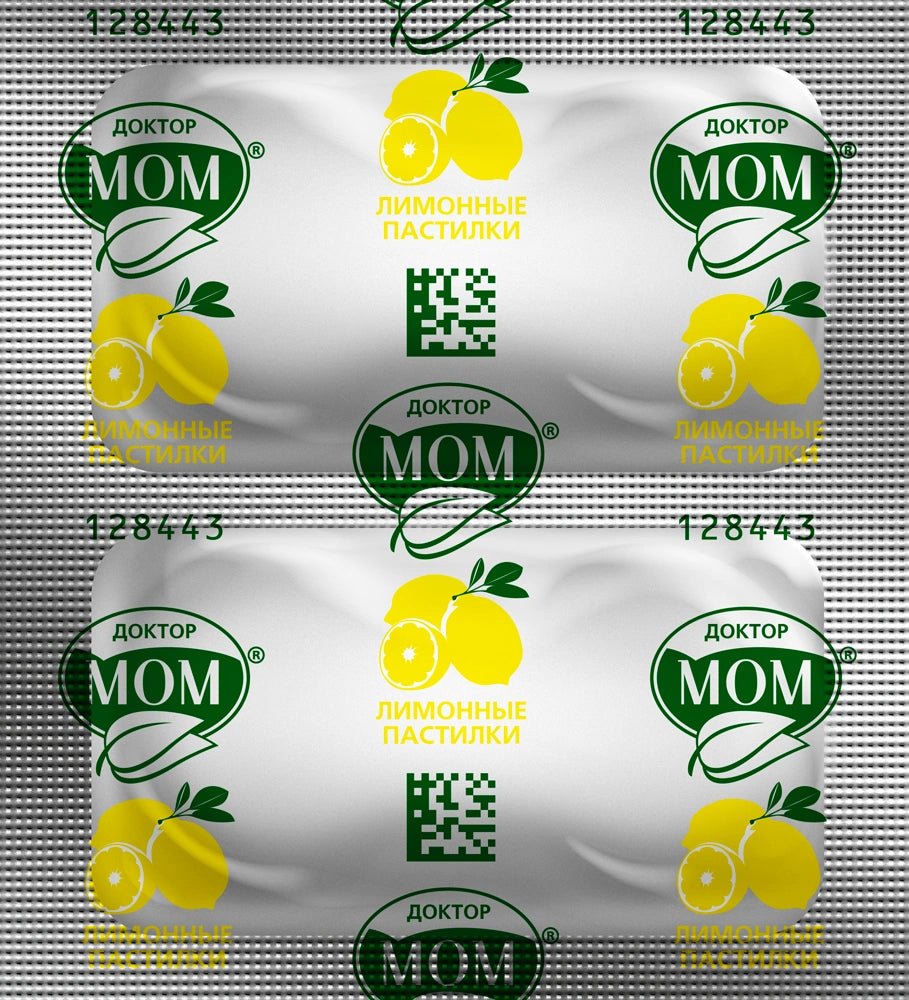Doctor Mom cough pastilles Lemon 4 lozenges 1 blister Doctor Mom cough pastilles Lemon 4 lozenges 1 blister
