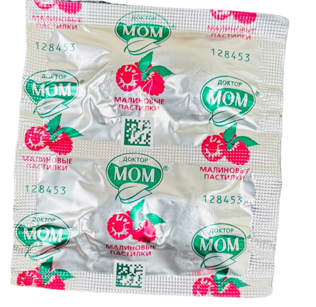 Doctor Mom cough pastilles Raspberry 4 lozenges 1 blister Doctor Mom cough pastilles Raspberry 4 lozenges 1 blister