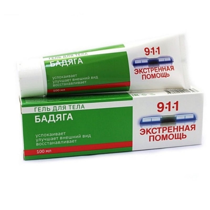 911 Badyaga body gel for bruises and contusions 100ml - 911 Бадяга гель для тела от синяков и ушибов 100мл - USA Apteka russian pharmacy