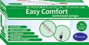 Easy Comfort Sterile Insulin Syringes 30Gx5/16"needle - Стерильные инсулиновые шприцы Easy Comfort с иглой 30Gx5/16 - USA Apteka