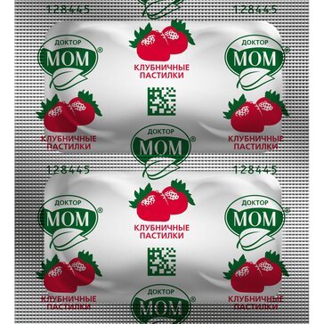 Doctor Mom throat irritation pastilles Strawberry 4 lozenges 1 blister