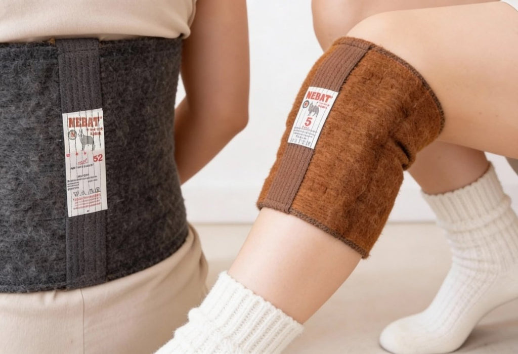 Dog Wool Belt + Camel Wool Knee Support + Wool Socks Set