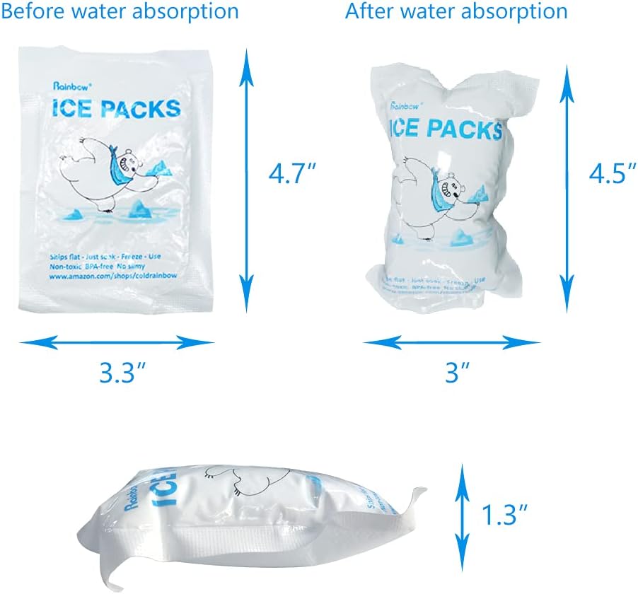 Dry Ice Packs for Shipping – Leakproof, Long-Lasting Cold Packs Auto Water Absorption