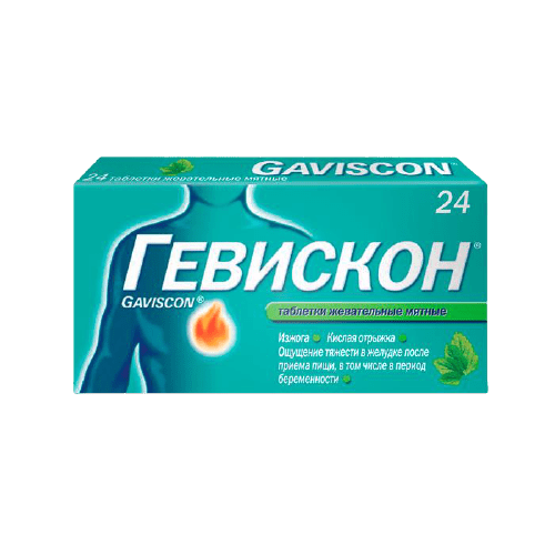 Gaviscon chewable mint tablets 24 pcs