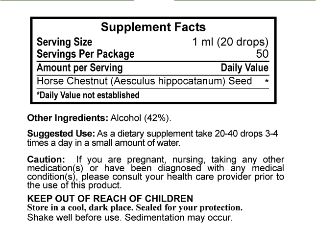Horse Chestnut Tincture 50 ml - Photo #2