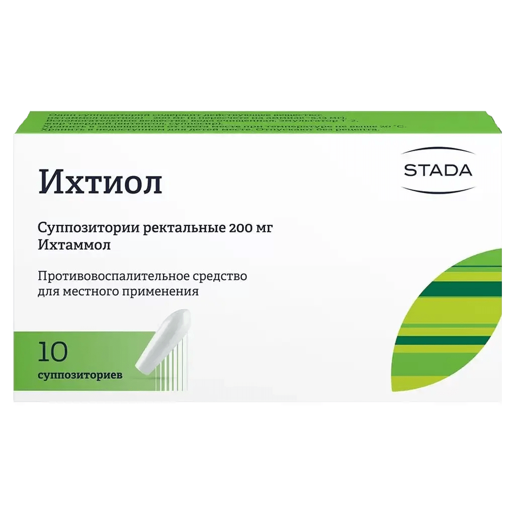 Ichthyol rectal suppositories 200 mg 10 pcs