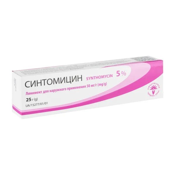 External Liniments Synthomycin liniment for external use 5% 25 g – USA Apteka