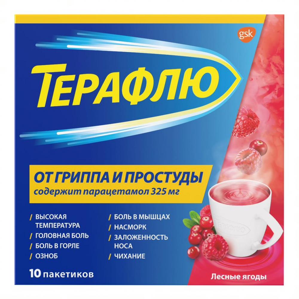 Theraflu 10 sachets - Терафлю 10 пакетиков - USA Apteka russian pharmacy